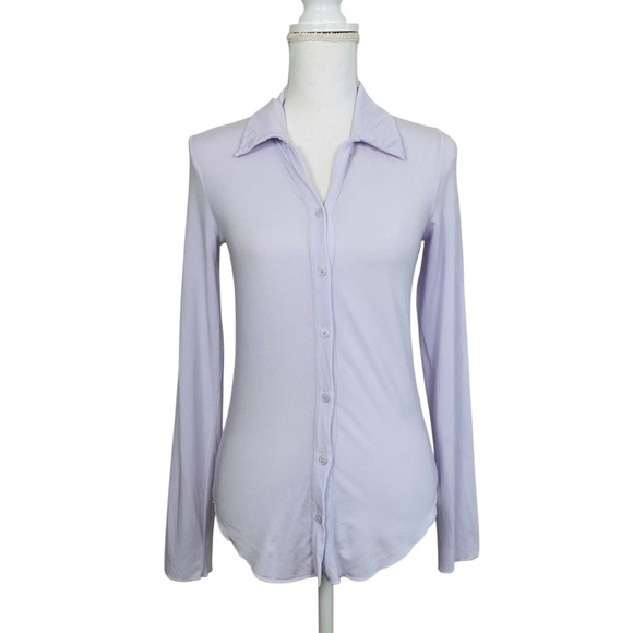 Aritzia Wilfred Jessie Longsleeve Top Tencel In Periwinkle Flowy Size Small - Picture 1 of 9